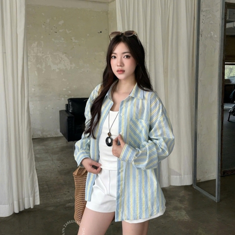 ÁO SƠ MI SỌC OVERSIZE ZAREEN SOM81