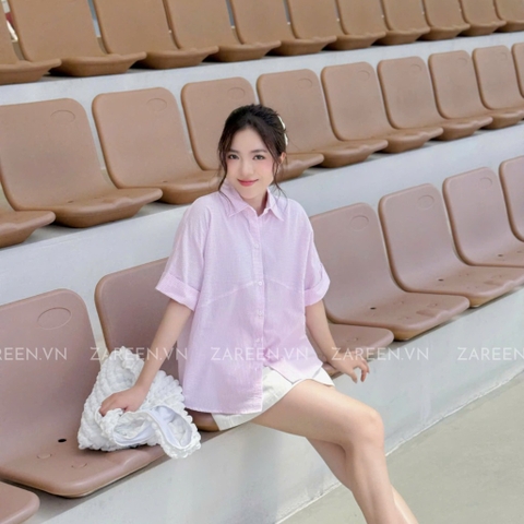 ÁO SƠ MI TAY NGẮN XẺ VẠT SAU ZAREEN SOM54