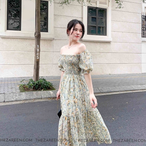 ĐẦM HOA ĐUÔI CÁ XẺ ĐÙI ZAREEN DAX118