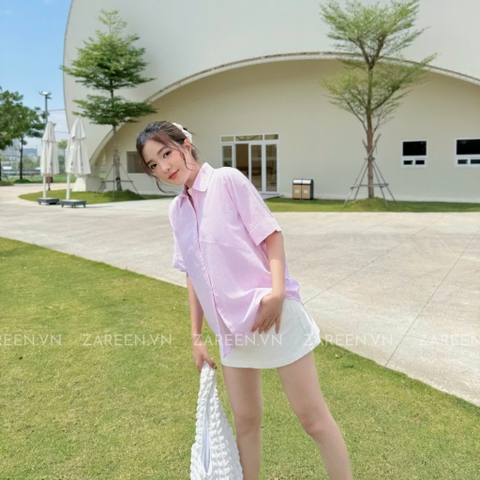 ÁO SƠ MI TAY NGẮN XẺ VẠT SAU ZAREEN SOM54