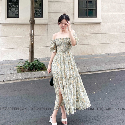 ĐẦM HOA ĐUÔI CÁ XẺ ĐÙI ZAREEN DAX118