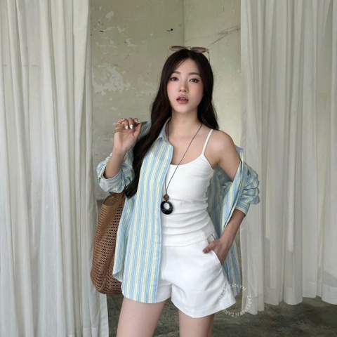 ÁO SƠ MI SỌC OVERSIZE ZAREEN SOM81