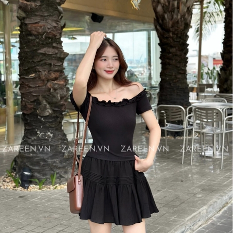 ÁO THUN CROPTOP TRỄ VAI ZAREEN THU164