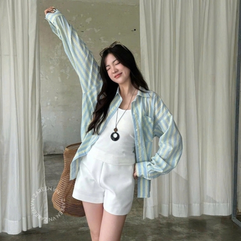 ÁO SƠ MI SỌC OVERSIZE ZAREEN SOM81
