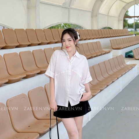 ÁO SƠ MI TAY NGẮN XẺ VẠT SAU ZAREEN SOM54