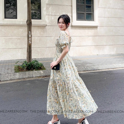 ĐẦM HOA ĐUÔI CÁ XẺ ĐÙI ZAREEN DAX118