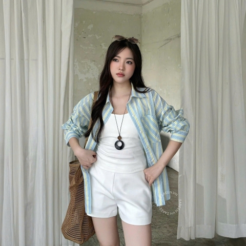 ÁO SƠ MI SỌC OVERSIZE ZAREEN SOM81