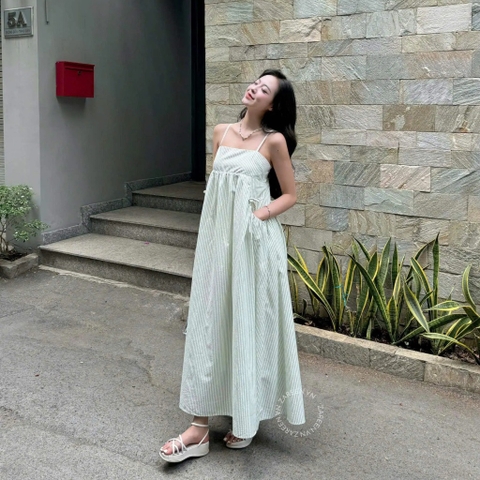 ĐẦM 2 DÂY DÁNG BABYDOLL TÚI NHÚN ZAREEN DAX117