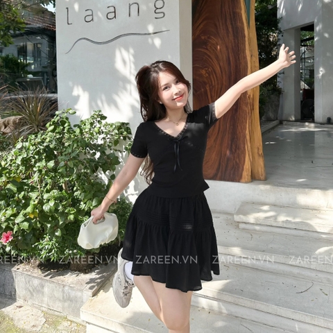 CHÂN VÁY XÒE NGẮN XẾP LY ZAREEN VAA50