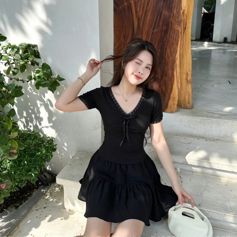 CHÂN VÁY XÒE NGẮN XẾP LY ZAREEN VAA50