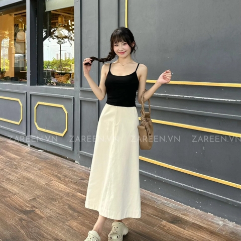 CHÂN VÁY KAKI DÀI XẺ VẠT SAU ZAREEN VAD16