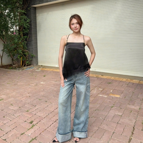 QUẦN JEANS ỐNG RỘNG ĐẮP LAI ZAREEN JEA152