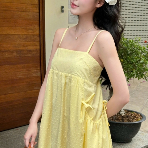 ĐẦM 2 DÂY DÁNG BABYDOLL TÚI NHÚN ZAREEN DAX117