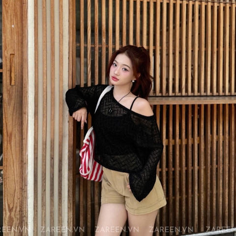 ÁO THUN LƯỚI LỆCH VAI ZAREEN THU170