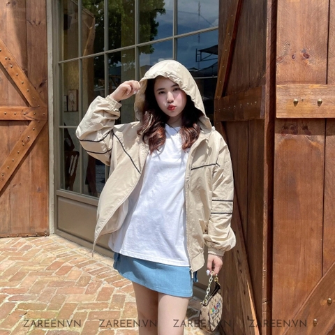 ÁO KHOÁC DÙ BASIC VIỀN MÀU ZAREEN JCK07