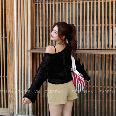 ÁO THUN LƯỚI LỆCH VAI ZAREEN THU170