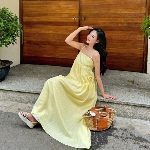 ĐẦM 2 DÂY DÁNG BABYDOLL TÚI NHÚN ZAREEN DAX117