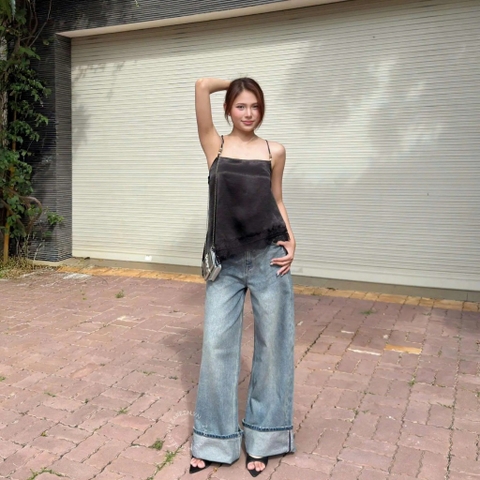 QUẦN JEANS ỐNG RỘNG ĐẮP LAI ZAREEN JEA152