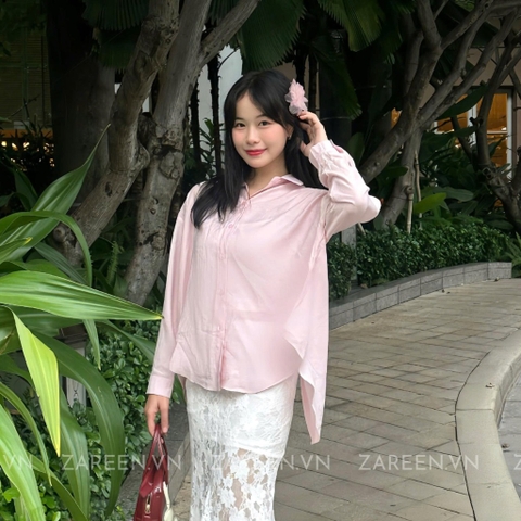 ÁO SƠ MI TAY DÀI CỘT NƠ ZAREEN SOM75