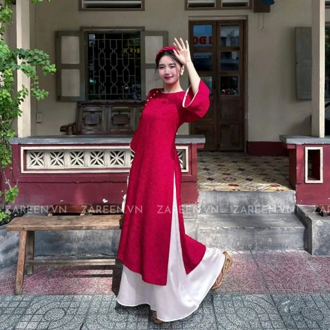 ÁO DÀI TÂM Ý GẤM PHỐI VIỀN ZAREEN ADI05