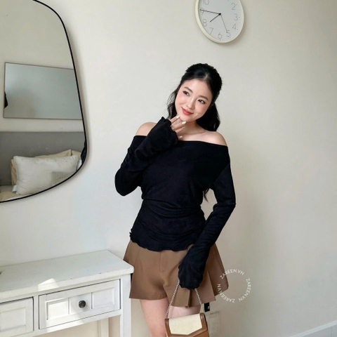 ÁO THUN TAY DÀI CỔ ĐỖ ZAREEN THU175