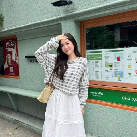 ÁO THUN SỌC CROPTOP TAY PHỒNG ZAREEN THU176