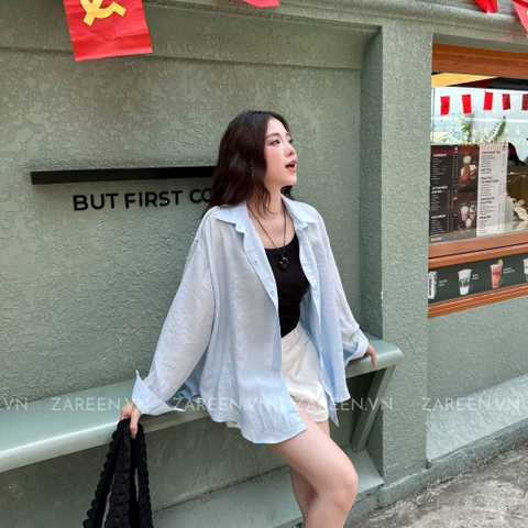 ÁO SƠ MI TAY DÀI CỘT NƠ ZAREEN SOM75