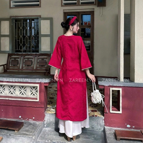 ÁO DÀI TÂM Ý GẤM PHỐI VIỀN ZAREEN ADI05