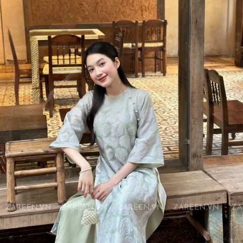 ÁO DÀI VĨNH HY HOA NỔI ĐÍNH NÚT ZAREEN ADI04