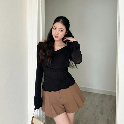 ÁO THUN TAY DÀI CỔ ĐỖ ZAREEN THU175