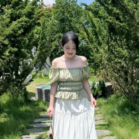 ÁO CROPTOP TAY PHỒNG THUN CHỈ ZAREEN VOA153