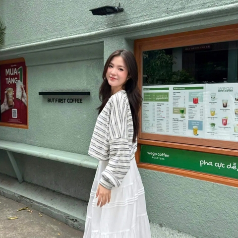 ÁO THUN SỌC CROPTOP TAY PHỒNG ZAREEN THU176