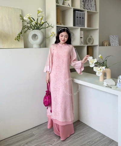 ÁO DÀI VÂN NHI TƠ HOA ZAREEN ADI07
