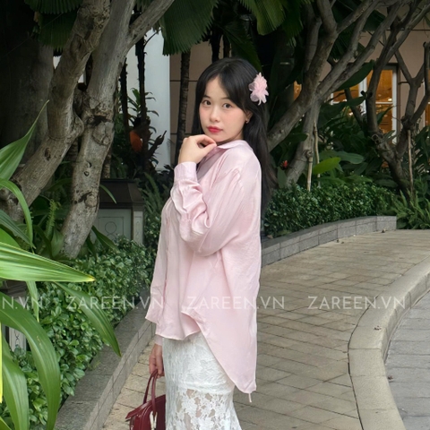 ÁO SƠ MI TAY DÀI CỘT NƠ ZAREEN SOM75