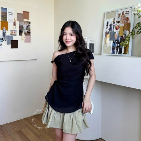 ÁO LỆCH VAI RÚT EO ZAREEN VOA142