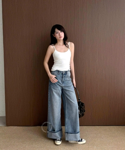 QUẦN JEANS ỐNG RỘNG ĐẮP LAI ZAREEN JEA152