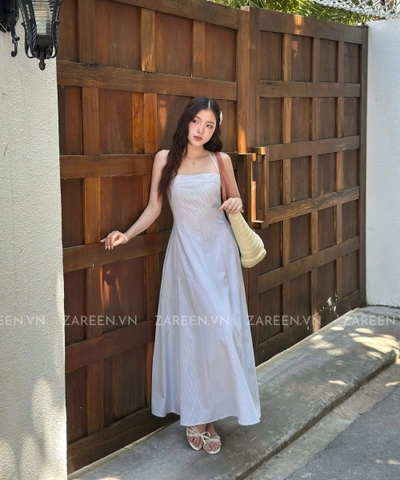 ĐẦM SỌC DÁNG DÀI BUỘC NƠ ZAREEN DAX105