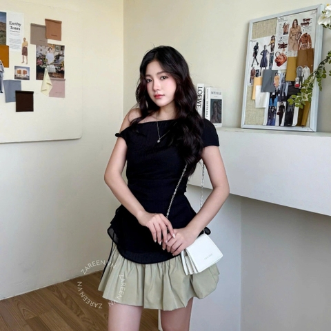 ÁO LỆCH VAI RÚT EO ZAREEN VOA142