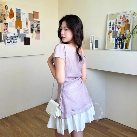 ÁO LỆCH VAI RÚT EO ZAREEN VOA142