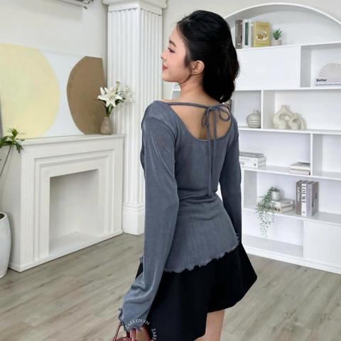 ÁO THUN TAY DÀI CỔ ĐỖ ZAREEN THU175