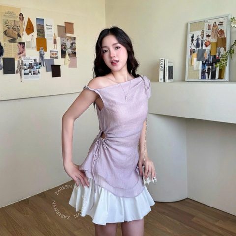 ÁO LỆCH VAI RÚT EO ZAREEN VOA142