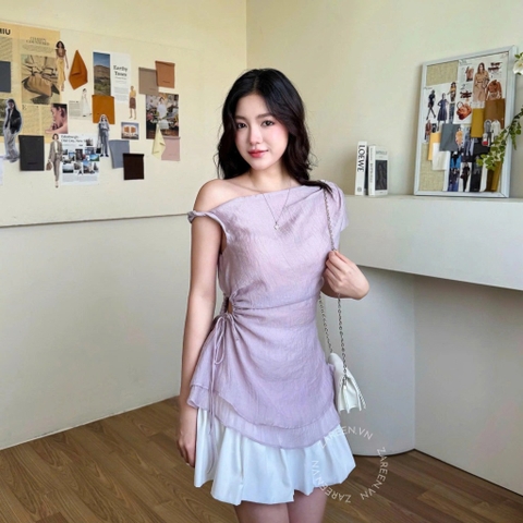 ÁO LỆCH VAI RÚT EO ZAREEN VOA142