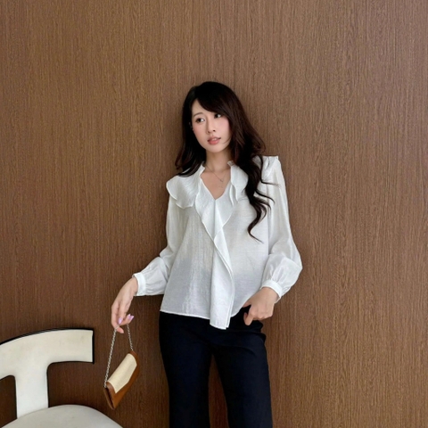 ÁO SƠ MI TƠ CỔ BÈO ZAREEN SOM86