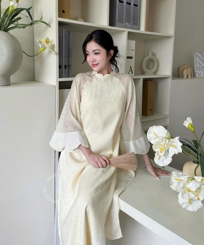 ÁO DÀI VÂN NHI TƠ HOA ZAREEN ADI07