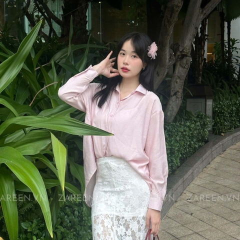 ÁO SƠ MI TAY DÀI CỘT NƠ ZAREEN SOM75