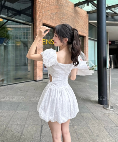 ĐẦM BÍ TAY PHỒNG KHOÉT EO ZAREEN DAX82