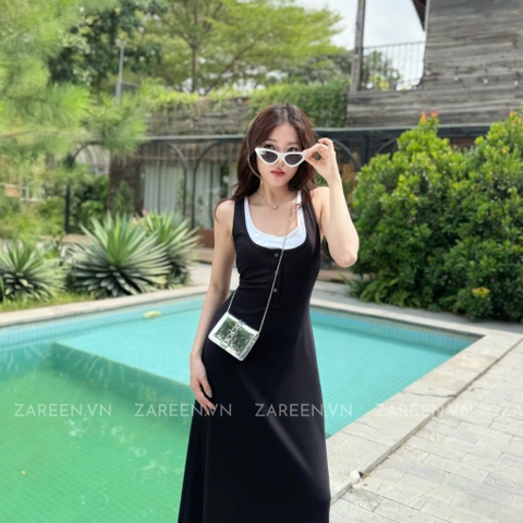 ĐẦM THUN 2 LỚP PHỐI VIỀN ZAREEN DAX102