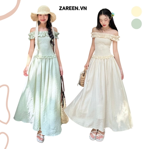 ĐẦM THUN CHỈ TRỄ VAI ZAREEN DAX86