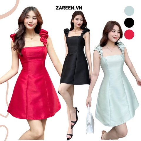 ĐẦM DÁNG A HAI DÂY NHÚN ZAREEN DAX66