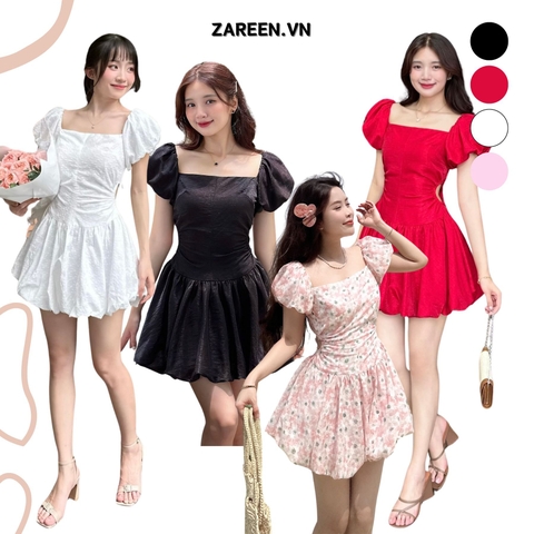 ĐẦM BÍ TAY PHỒNG KHOÉT EO ZAREEN DAX82